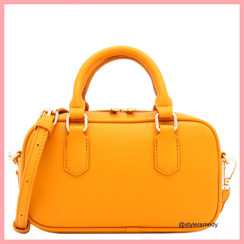 Mini PU Leather Satchel Purse Top Handle Crossbody Bag - Picture 1 of 7